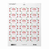 Merry Christmas Snowflake Return Address Label Adressaufkleber (Vorne)