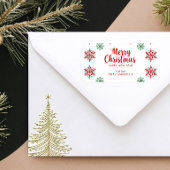 Merry Christmas Snowflake Return Address Label Adressaufkleber