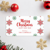 Merry Christmas Snowflake Return Address Label Adressaufkleber