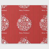Merry Christmas Snowflake Wrapping Paper Geschenkpapier (Flach)