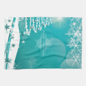 Merry Christmas Snowflakes Tree Flowers & Stars Geschirrtuch (Horizontal)