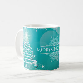 Merry Christmas Snowflakes Tree Flowers & Stars   Kaffeetasse