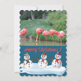 Merry Christmas snowman 1 photo custom Feiertagskarte