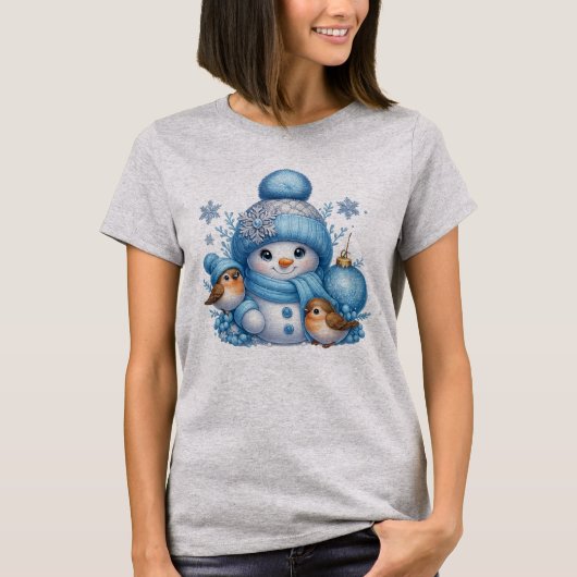 Merry Christmas snowman, Bird tshirt (Vorderseite)