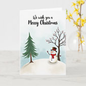 Merry Christmas Snowman Card Karte (Gelbe Blume)