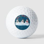 Merry Christmas snowman custom text Golfball (Vorderseite)