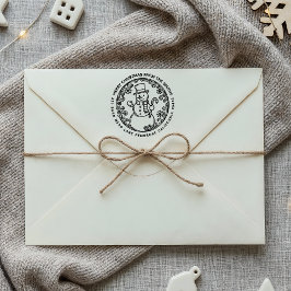 MERRY CHRISTMAS Snowman Familienname Rücksendeadre Permastempel