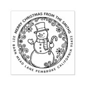 MERRY CHRISTMAS Snowman Familienname Rücksendeadre Permastempel (Design)