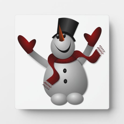 "MERRY CHRISTMAS" SNOWMAN FOTOPLATTE (Vorderseite)
