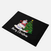 Merry Christmas - Snowman Fußmatte (Schrägansicht)