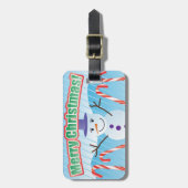 MERRY CHRISTMAS SNOWMAN GEPÄCKANHÄNGER (Vorderseite vertikal)
