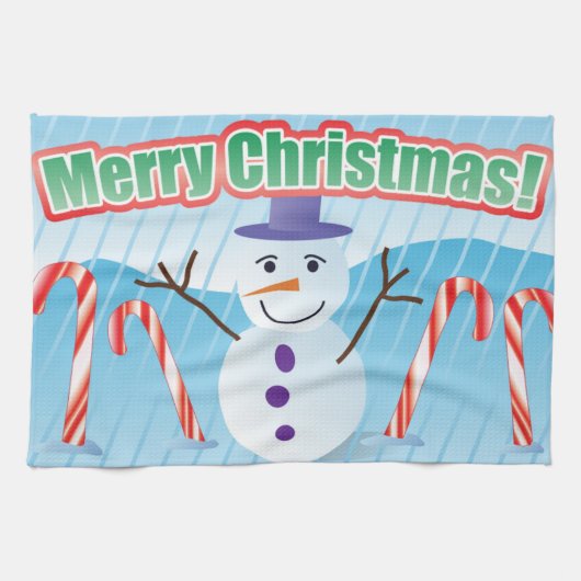 MERRY CHRISTMAS SNOWMAN GESCHIRRTUCH (Horizontal)
