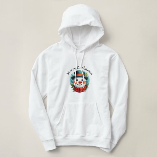 Merry Christmas Snowman Hoodie – Winter Holiday (Design vorne)