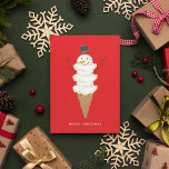 MERRY CHRISTMAS Snowman Ice Creme Cone Postkarte<br><div class="desc">MERRY CHRISTMAS Snowman Ice Creme Cone</div>