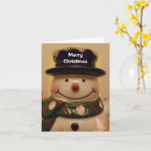 Merry Christmas - Snowman Karte (Gelbe Blume)