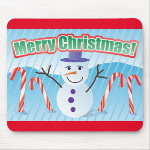 MERRY CHRISTMAS SNOWMAN MOUSEPAD