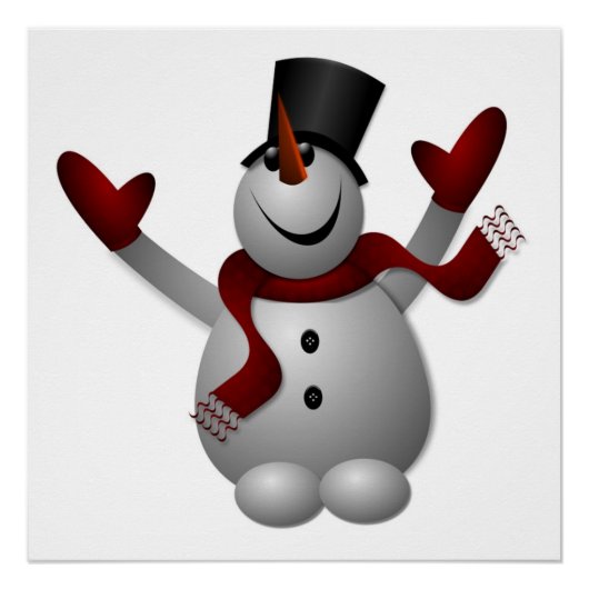 "MERRY CHRISTMAS" SNOWMAN POSTER (Vorderseite)