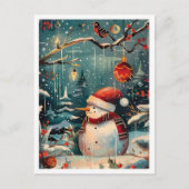 Merry Christmas Snowman Postkarte (Vorderseite)