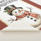 Merry Christmas Snowman Sherpa Blanket Sherpadecke (3/4)