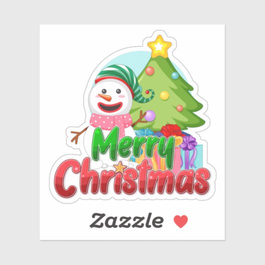 Merry christmas snowman sticker (Blatt)