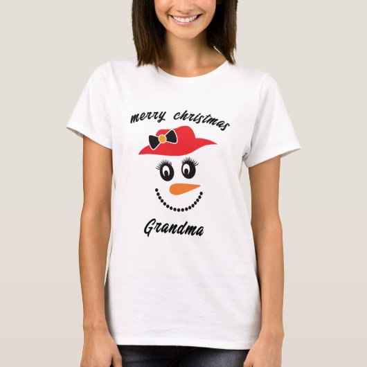 Merry Christmas Snowman T-Shirt (Vorderseite)
