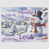 Merry Christmas Snowman Tissue Paper Seidenpapier (Vorderseite)
