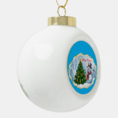 Merry Christmas Snowman Tree Cute Keramik Kugel-Ornament (Links)