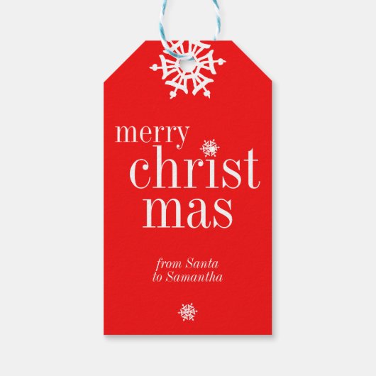 Merry Christmas Snowy Geschenkanhänger (Rückseite)