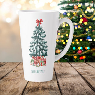Merry Christmas Snowy Pine Tree Milchtasse