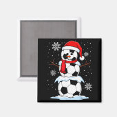 Merry Christmas Soccer Snowman Holiday Srts Xmas P Magnet (Vorderseite/Rückseite)