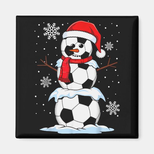Merry Christmas Soccer Snowman Holiday Srts Xmas P Magnet (Vorne)