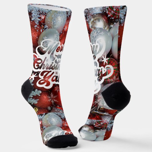 Merry Christmas Socken (Gewinkelt)
