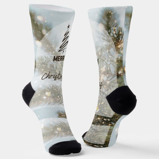 Merry Christmas Socken (Gewinkelt)