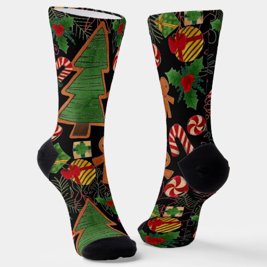 Merry Christmas Socken (Gewinkelt)