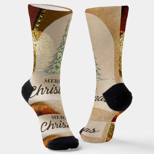 Merry Christmas Socken (Gewinkelt)