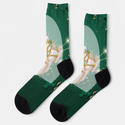 Merry Christmas Socken (Linkes Detail)