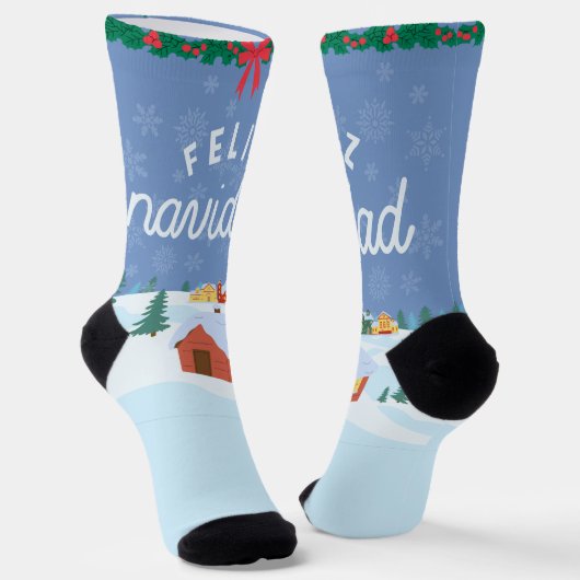 Merry Christmas Socken (Gewinkelt)