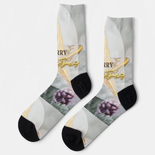 Merry Christmas Socken (Linkes Detail)