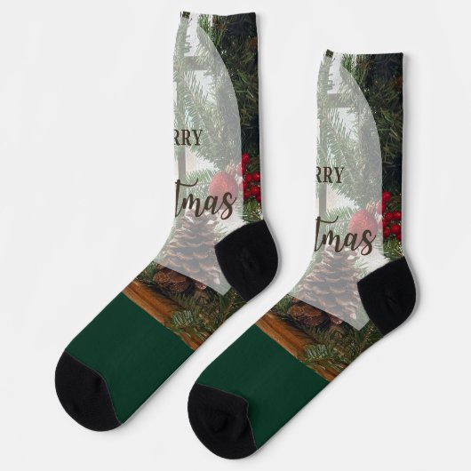 Merry Christmas Socken (Linkes Detail)