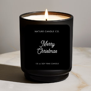 Merry Christmas Soy Candle   Klassisches Minimalis Quadratischer Aufkleber