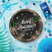 Merry Christmas, sparkle, glitter and shine, Pappteller (Party)