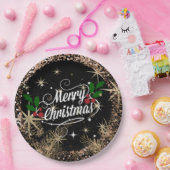 Merry Christmas, sparkle, glitter and shine, Pappteller (Party)