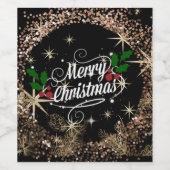 Merry Christmas, sparkle, glitter and shine, Weinetikett (Einzelnes Label)