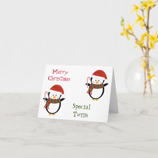 MERRY CHRISTMAS "SPECIAL TWINS" CARD KARTE (Gelbe Blume)