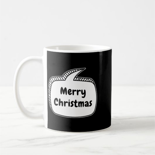 Merry Christmas Speech Bubble Kaffeetasse (Links)