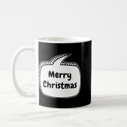 Merry Christmas Speech Bubble T Shirt  Kaffeetasse (Links)