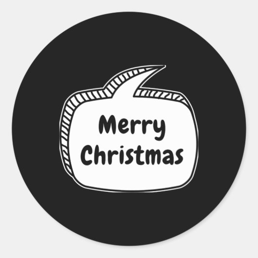 Merry Christmas Speech Bubble T Shirt  Runder Aufkleber (Vorderseite)