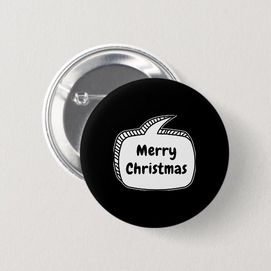 Merry Christmas Speech Bubble Toddler T Shirt Button (Vorne & Hinten)