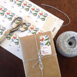 Merry Christmas Spruce Boughs Gift Tag Adressaufkleber<br><div class="desc">This illustrated write in gift tag is cheerful with holly branches,  berries,  blue spruce twigs and a cute bird making it the perfect touch for those Christmas gifts.</div>