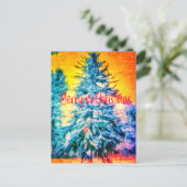 MERRY CHRISTMAS SPRUCE BRIGHT1 POSTCARD POSTKARTE (Stehend Vorderseite)